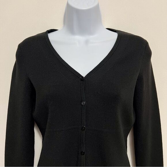 Loft Black Fitted V-neck Cardigan Sweater Size XS - Picture 2 of 5